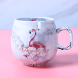 Flamingo Coffee Mugs Ceramic Mug Travel Cup Cute Cat Foot Ins 72*85mm 350ml H1215