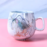 Flamingo Coffee Mugs Ceramic Mug Travel Cup Cute Cat Foot Ins 72*85mm 350ml H1215