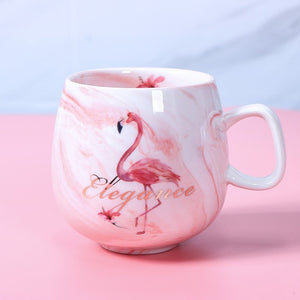 Flamingo Coffee Mugs Ceramic Mug Travel Cup Cute Cat Foot Ins 72*85mm 350ml H1215