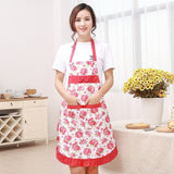 1Pcs Bowknot Flower Pattern Apron Woman Adult Bibs Home Cooking Baking Coffee Shop Cleaning Aprons Kitchen Accessories 46002