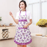 1Pcs Bowknot Flower Pattern Apron Woman Adult Bibs Home Cooking Baking Coffee Shop Cleaning Aprons Kitchen Accessories 46002