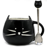 Ceramic Cute Cat Mugs With Spoon Coffee Tea Milk Animal Cups With Handle 400ml Drinkware Nice Gifts