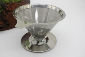 New Paperless Pour Over Coffee Dripper Stainless Steel Reusable Coffee Filter