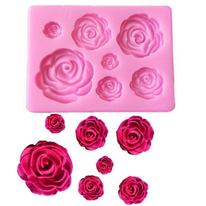 1PC Rose Flowers Shaped Fondant Silicone Mold Craft Chocolate Baking Mold Cake Decorating Tools kitchen Pastry Tool L031