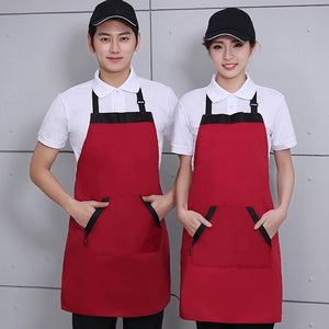 Catering Plain Anti-Fouling Women Man Kitchen Accessories Apron With Pockets Butcher Craft Baking Chefs Kitchen Cooking BBQ