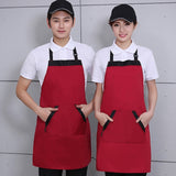 Catering Plain Anti-Fouling Women Man Kitchen Accessories Apron With Pockets Butcher Craft Baking Chefs Kitchen Cooking BBQ