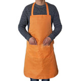 Pure color Cooking Apron For Woman Men Cooking Thicken Household Cleaning Sleeveless Apron Cotton Polyester with Double Pocket