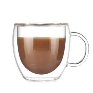 Double Coffee Mugs With the Handle Mugs Drinking Insulation Double Wall Glass Tea Cup Creative Gift Drinkware Milk