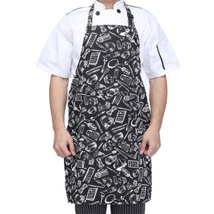 Adjustable Half-length Adult Apron Striped Hotel Restaurant Chef Waiter Apron Kitchen Cook Apron With 2 Pockets