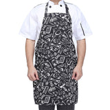 Adjustable Half-length Adult Apron Striped Hotel Restaurant Chef Waiter Apron Kitchen Cook Apron With 2 Pockets