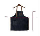 new kitchen Restaurant work Denim Apron Antifouling Cowboy Chef Cooking Kitchen Apron For Woman Men Cafe Shop BBQ Hairdresser