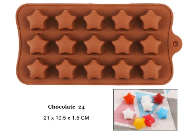 New Silicone Chocolate Mold 29 Shapes Chocolate baking Tools Non-stick Silicone cake mold Jelly and Candy Mold 3D mold DIY best