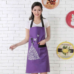 1Pcs Striped Waterproof Polyester Apron Woman Adult Bibs Home Cooking Baking Coffee Shop Cleaning Aprons Kitchen Accessory 46212