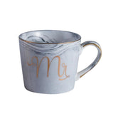 Classic Marble Porcelain Coffee Mug Hand Painted Ceramic Mr and Mrs Tea Milk Cups Cafe Drinkware Novelty Gifts