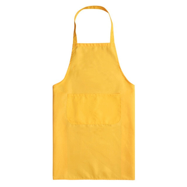 1PC Colorful Cooking Baking Apron Pure Color High Quality Plain Apron Pocket Sleeveless Aprons Kitchen Chef Waiter Cafe BBQ Tool