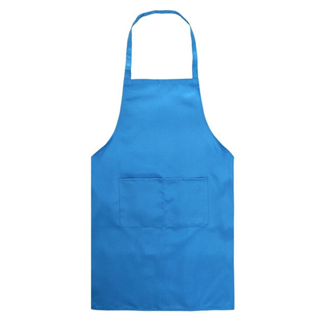 1PC Colorful Cooking Baking Apron Pure Color High Quality Plain Apron Pocket Sleeveless Aprons Kitchen Chef Waiter Cafe BBQ Tool