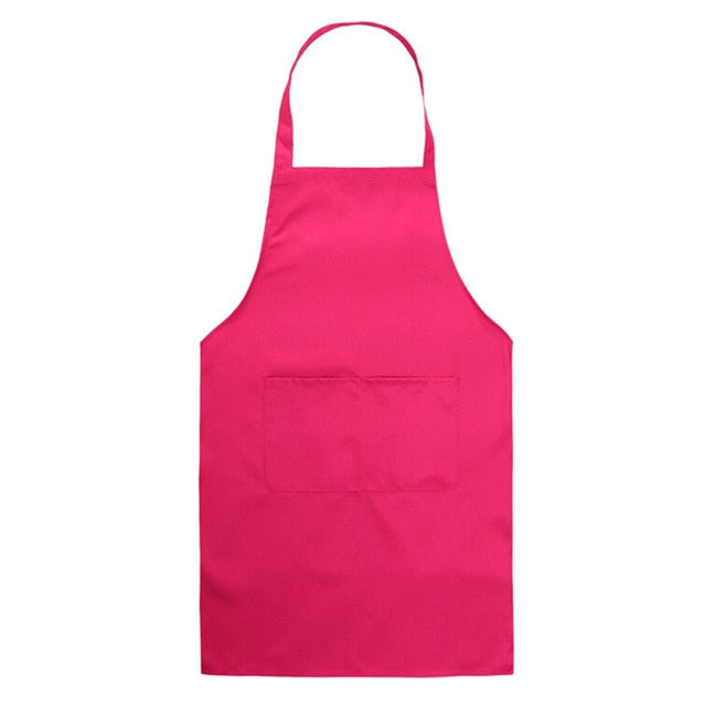 1PC Colorful Cooking Baking Apron Pure Color High Quality Plain Apron Pocket Sleeveless Aprons Kitchen Chef Waiter Cafe BBQ Tool