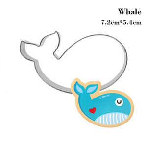 Children's Day Marine Life Cookie Cutter Stainless Steel Fondant Cutter Baking Cookie Mold Biscuit Mould Biscuit Printing Tools