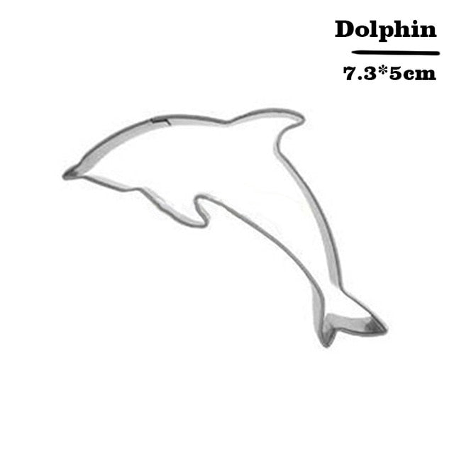 Children's Day Marine Life Cookie Cutter Stainless Steel Fondant Cutter Baking Cookie Mold Biscuit Mould Biscuit Printing Tools