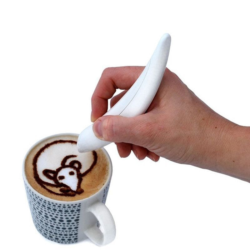 Electrical Latte Art Pen for Coffee Cake Spice Pen Cake Decoration Pen Coffee Carving Pen Baking Pastry Tools D0491